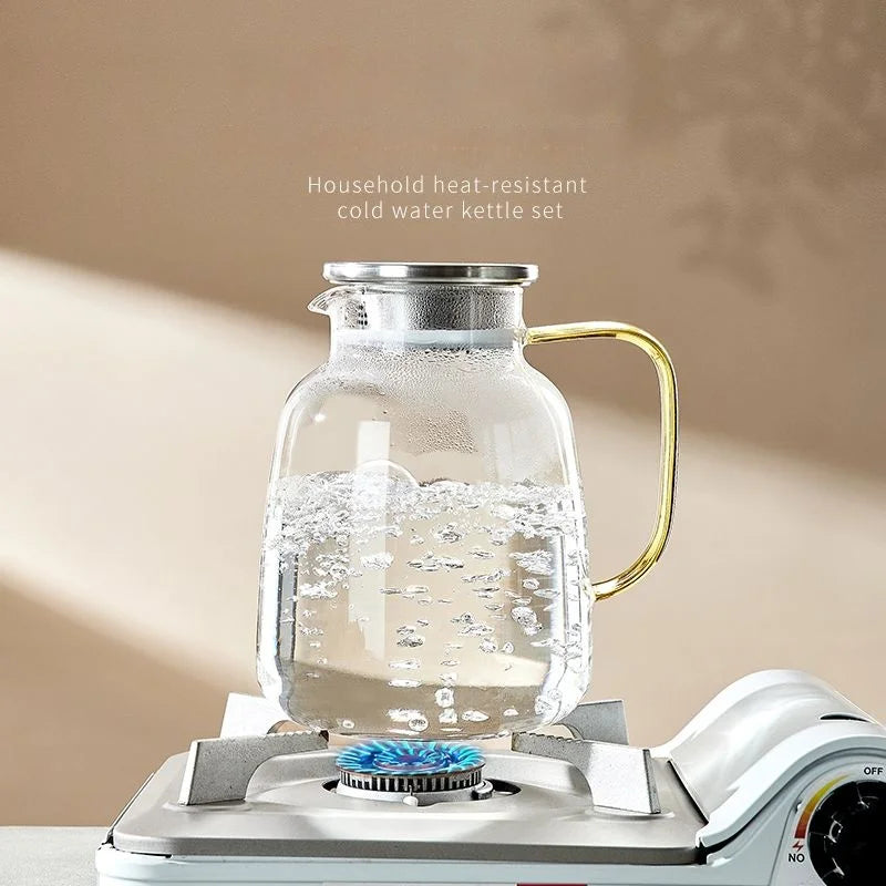GIANXI Home And Kitchen Transparent Glass Water Jug Portable Coffee Pot With Handle Cold Water Kettle Coffeeware Teaware