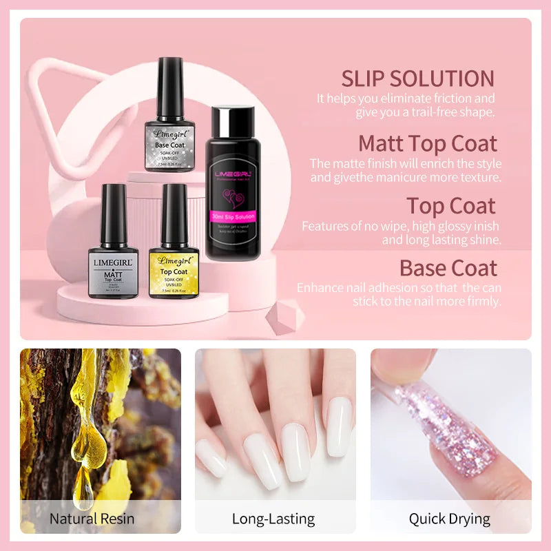 limegirl 15ml Extension Nail Gel Set 6W LED Lamp Full Manicure Set Finger Extend Mold Nail Kit All For Quick Extension Tool Kit