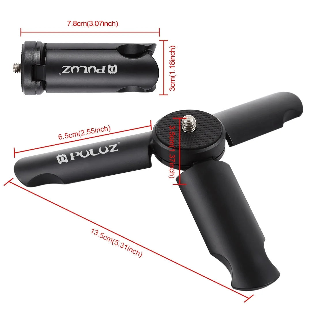 PULUZ Portable Folding Plastic Tripod Stand Universal Phone Clamp 5cm To 8.5cm Bracket Smartphones Holder Clip For Xiaomi Huawei