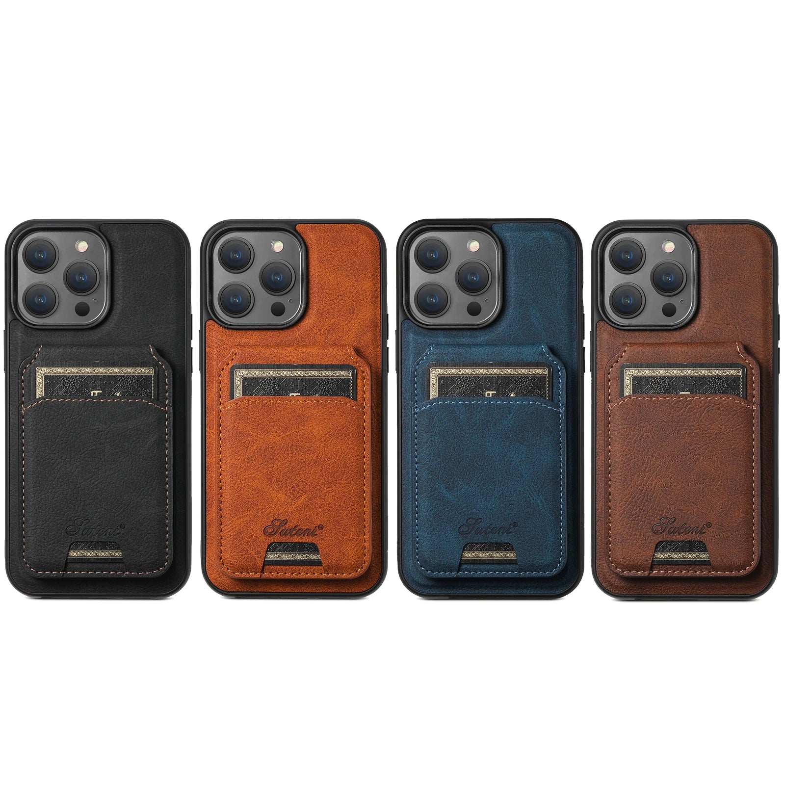 SUTENI Wallet Phone Case Card Holder Leather Magnetic Pocket Cover For Wireless Charging For iPhone 12 13 14 16 ProMax 15Plus