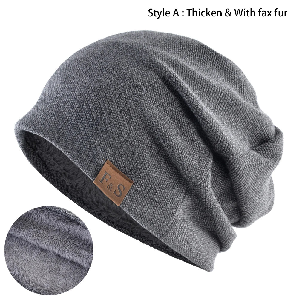 1pcs Warm Knitted Beanie Hat For Men And Women