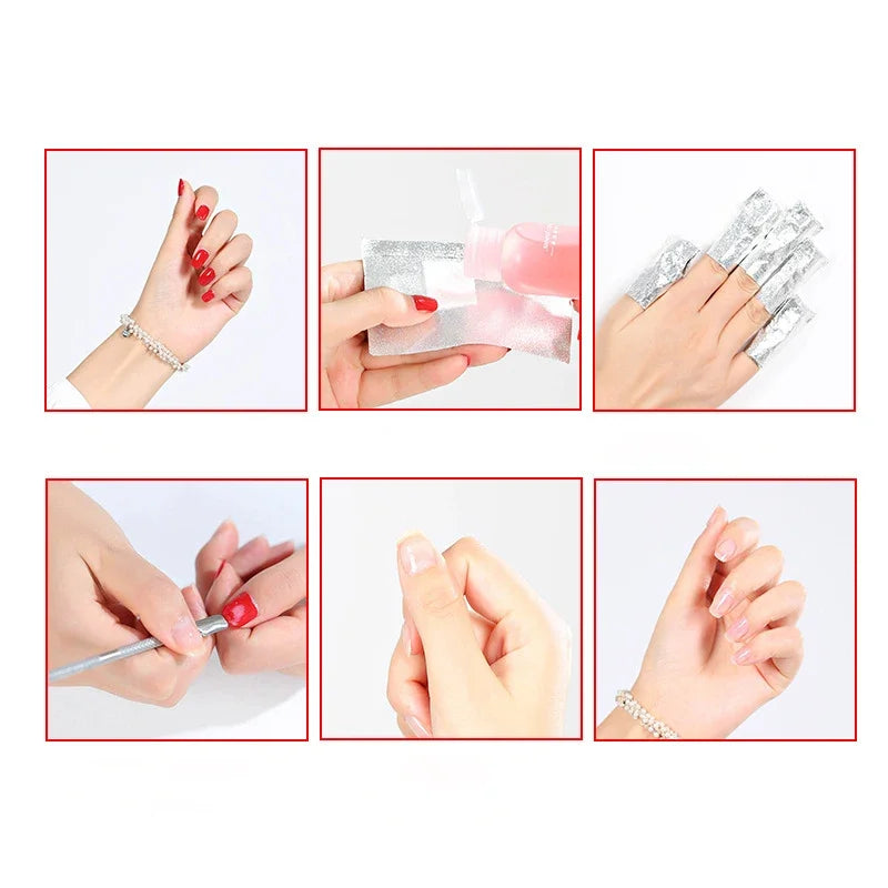 100/50Pcs Aluminium Foil Remover Wraps Acrylic Nail Soak Off Gel Semi Permanent Nail Removal Wrap Foils Cotton Pad Nail Art Tool