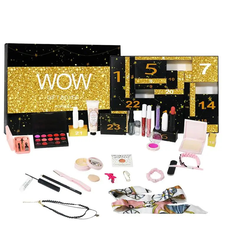 2024 Christmas Advent Calendar Box Makeup Set Lipstick Eye Shadow Concealers Cosmetics Gift Box For Women girl Christmas Gifts