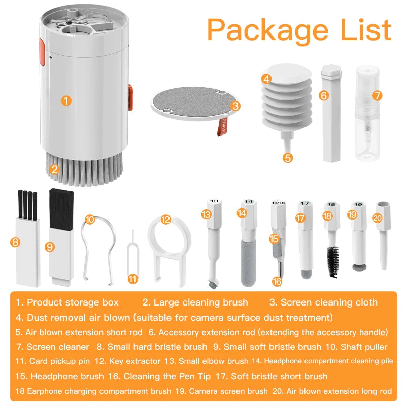 6/8/20 in1 Multi-purpose Digital Device Cleaning Tool Set Mobile Phone Headset Laptop keyboard cleaning brush Dust remover key