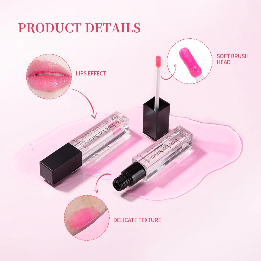 Pink Lip Serum Moisturizing Fresh Effective Reduce Pigmentation Exfoliating Plumper Sexy Care Cosmetics