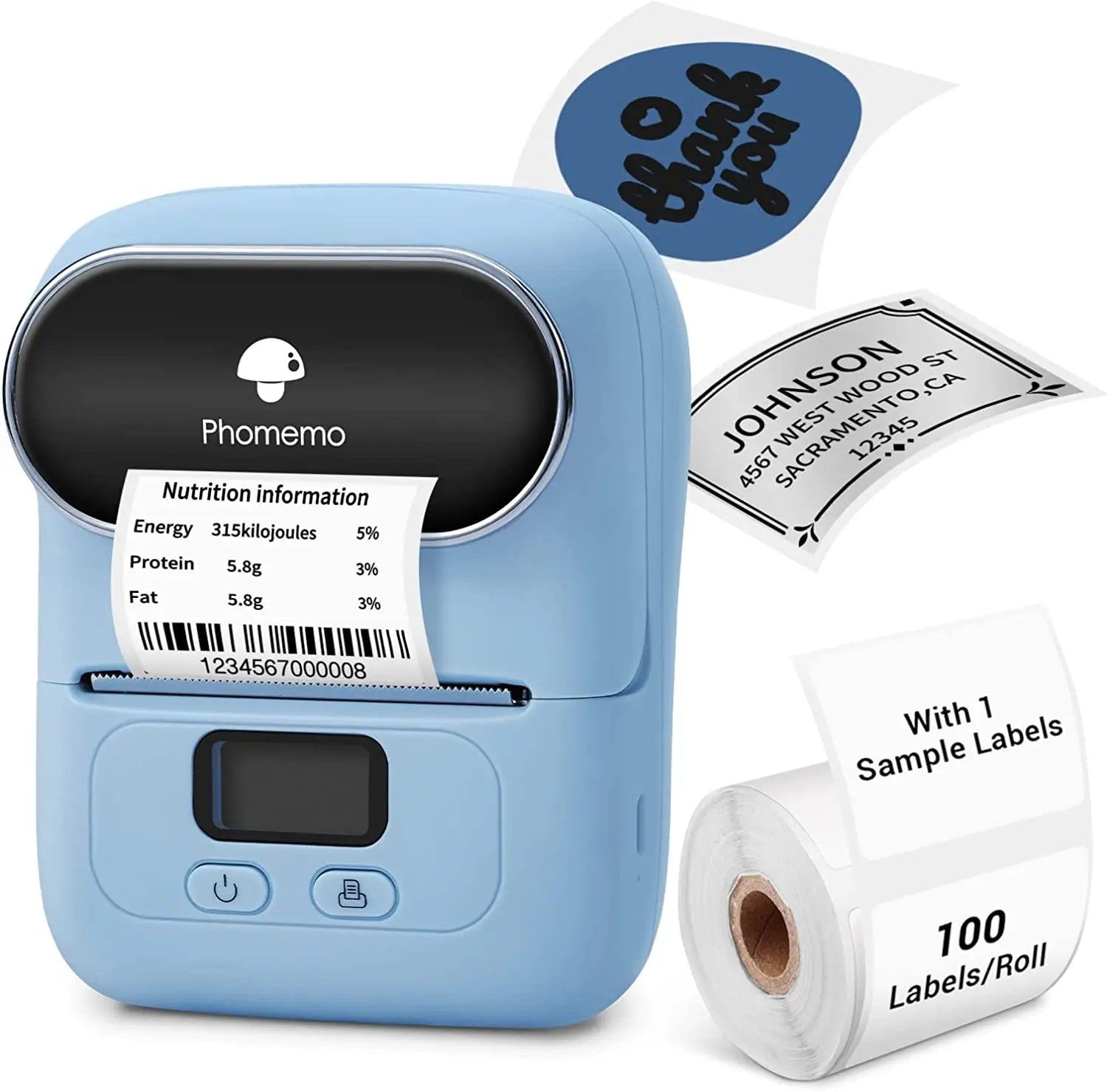 Phomemo M110 Self-adhesive Smart Thermal Label Printer for Business,Barcode Label, Price Tag, Address Wireless Sticker Printer
