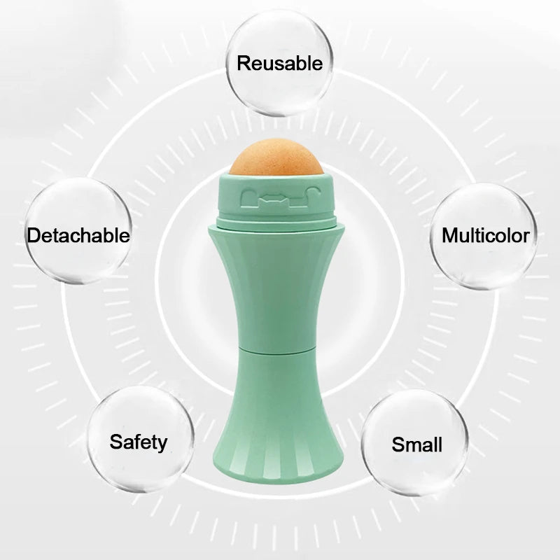 Natural Volcanic Face Roller Absorbing 2 in 1 Oil Control Matte Makeup Skin Care Tool Facial Cleaning Oil Absorption Roller Ball