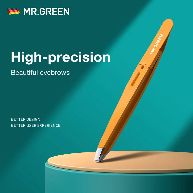 MR.GREEN Eyebrow Tweezer Colorful Hair Beauty Fine Hairs Puller Stainless Steel Slanted Eye Brow Clips Removal Makeup Tools