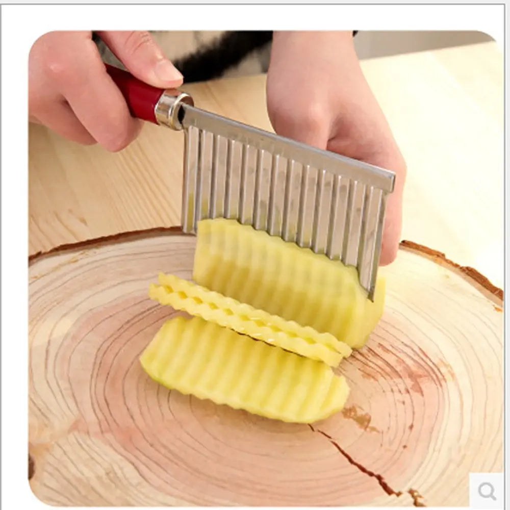 Potato Wavy Edged Tool Stainless Steel Kitchen Gadget Vegetable Fruit Cutting