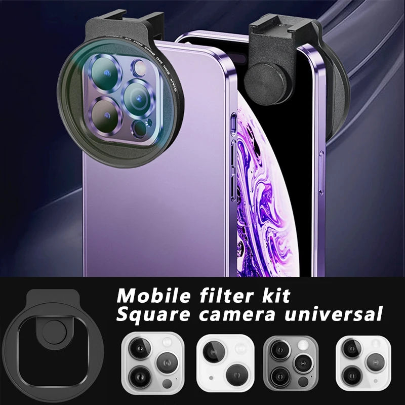 67mm Metal Phone Filter kit Cold Shoe Mount Lens Starlight Black Mist VND CPL for iPhone Pro Max Samsung Android HUAWEI Xiaomi